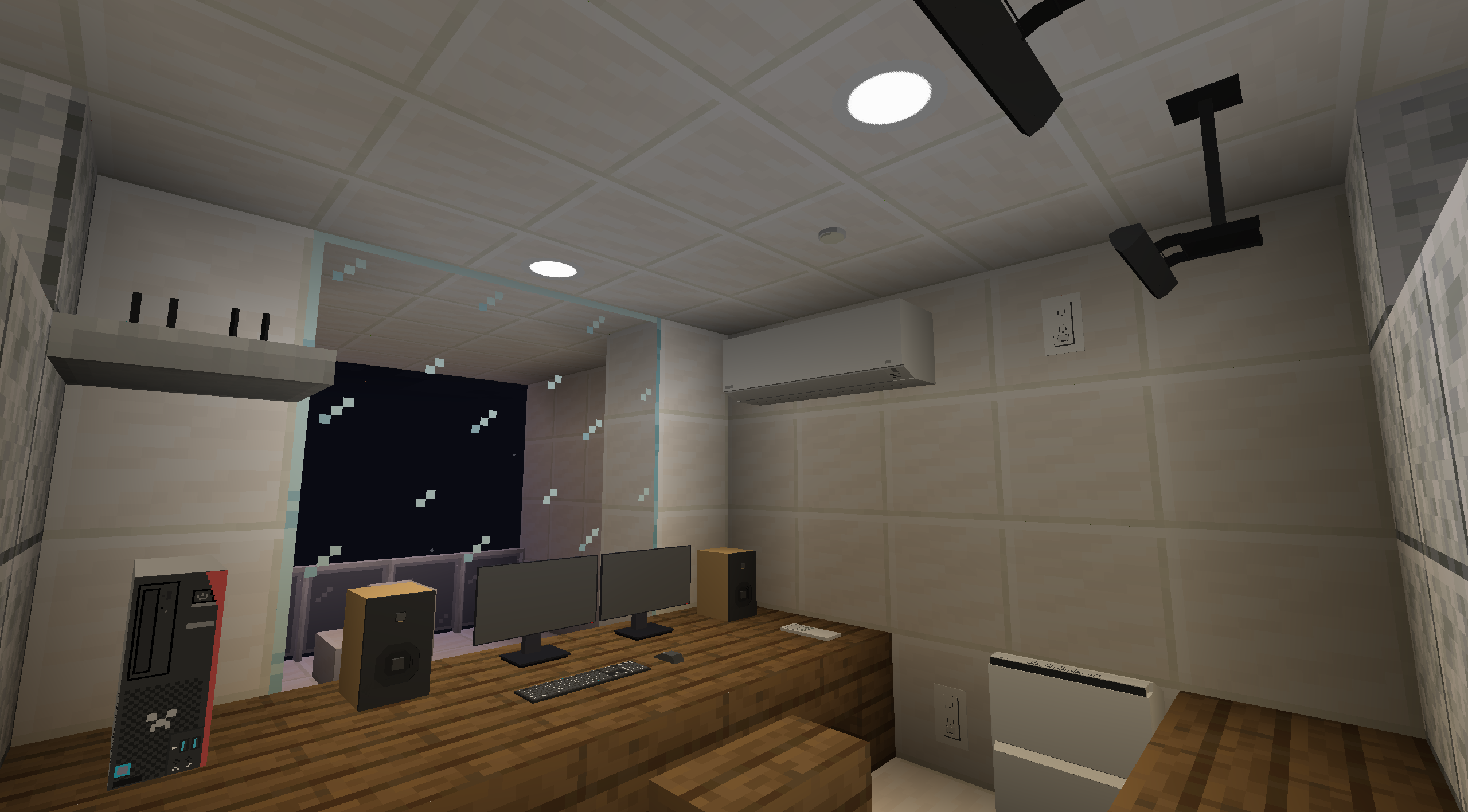 Japanitureの家具と家電で作られたMinecraftの室内